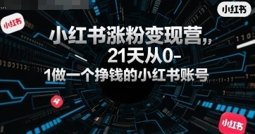 小红书涨粉变现营，21天从0-1做一个挣钱的小红书账号-深栈博客