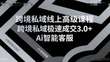 跨境私域线上高级课程，跨境私域极速成交3.0+Ai智能客服-深栈博客